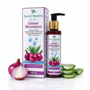 Secret Mantra By nature Onion Shampoo with Vitamin B5, Vitamin B3,Aloe Vera, Wheat Germ Oil, 100 ml