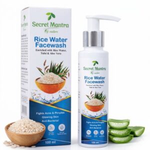 Secret Mantra By nature Rice Water Facewash with Tulsi and Aloe Vera, For gentle cleansing to your skin. Paraben-free formula for safe, everyday use. 100ml