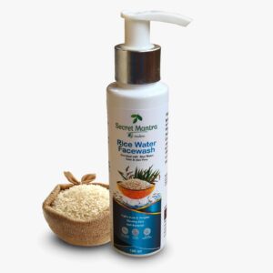 secret mantra by nature rice water facewash with tulsi and aloe vera, 100 ml