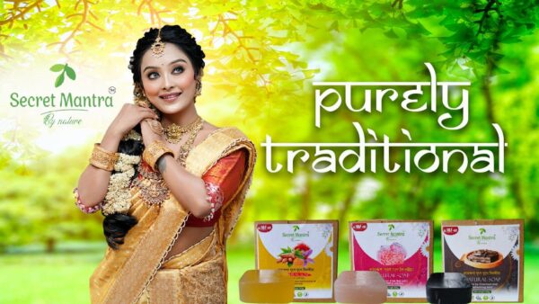 secret mantra by nature natural soap set, trio pack with haldi zafran, himalayan pink salt with vanilla, charcoal with mint, handmade, 100% chemical free