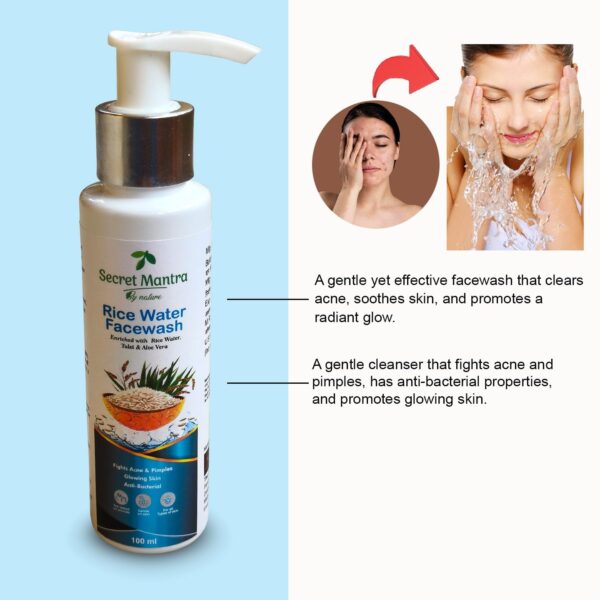 secret mantra by nature onion shampoo and rice water face wash combo pack, 100 ml each