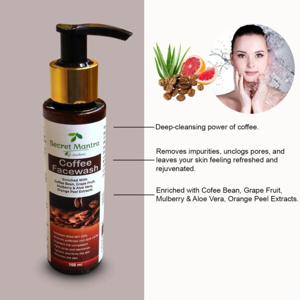 secret mantra by nature onion shampoo and coffee facewash set, 100 ml each, with natural extracts and vitamins combo pack