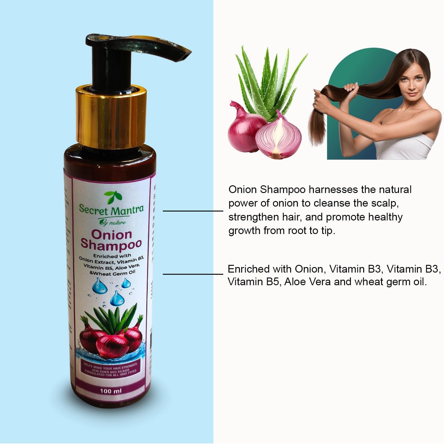 Onion hair oil + Onion Shampoo COMBO. For strong and healthy hair. Reduce hair fall, Scalp nourishment. Daily shine. - Image 3