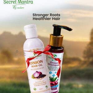 Onion hair oil + Onion Shampoo COMBO. For strong and healthy hair. Reduce hair fall, Scalp nourishment. Daily shine.