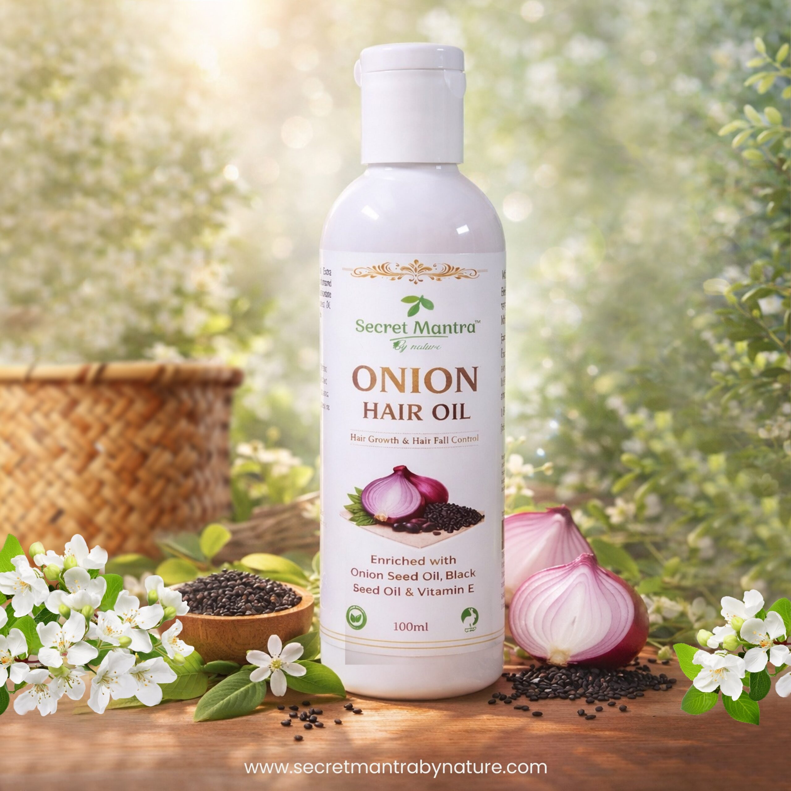 SecretMantra by nature Onion hair oil. Enriched with Jojoba oil, Black seed oil to promote hair growth, Reduce hair fall, Scalp nourishment, 100ml - Image 3